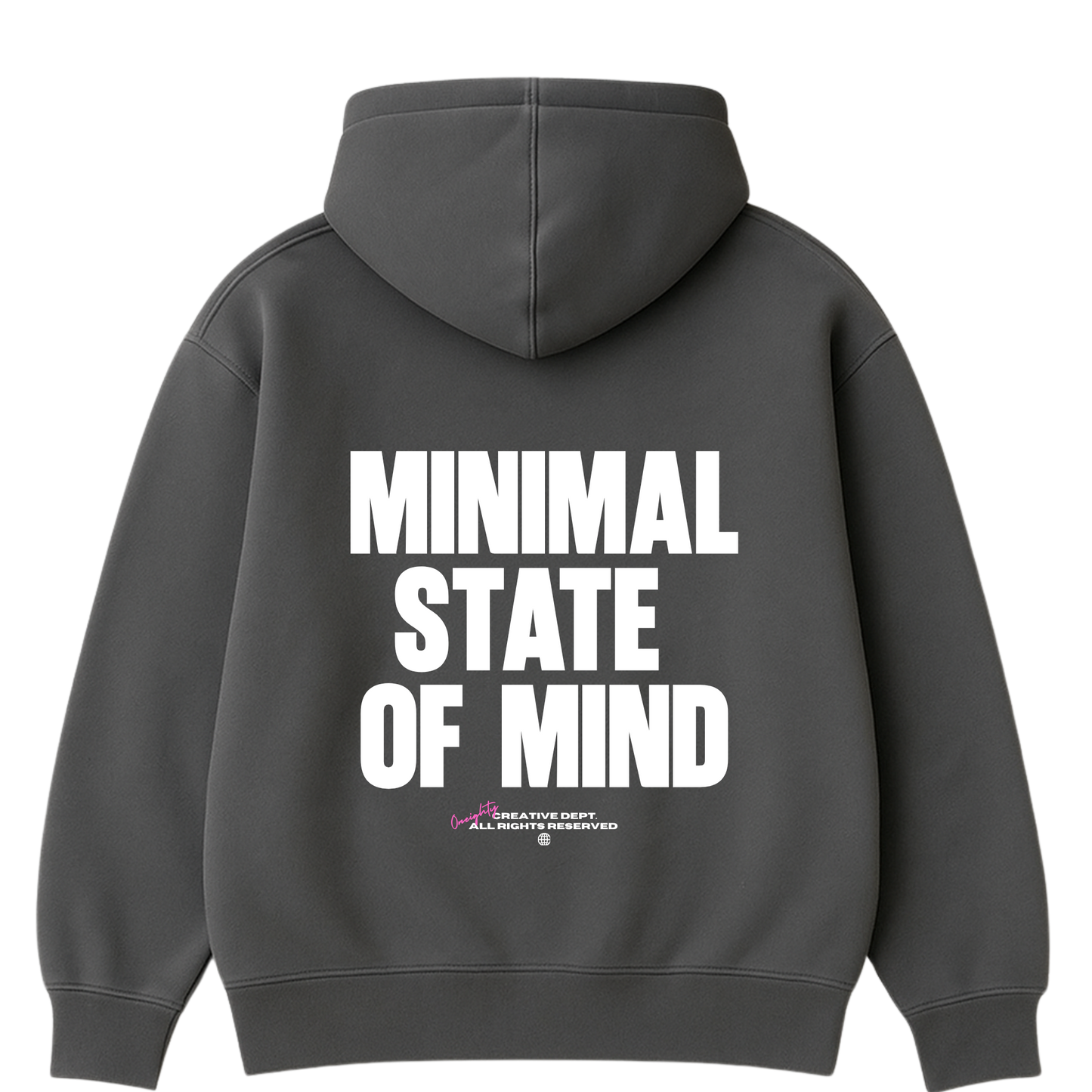 "MINIMAL STATE OF MIND" Grey Hoodie