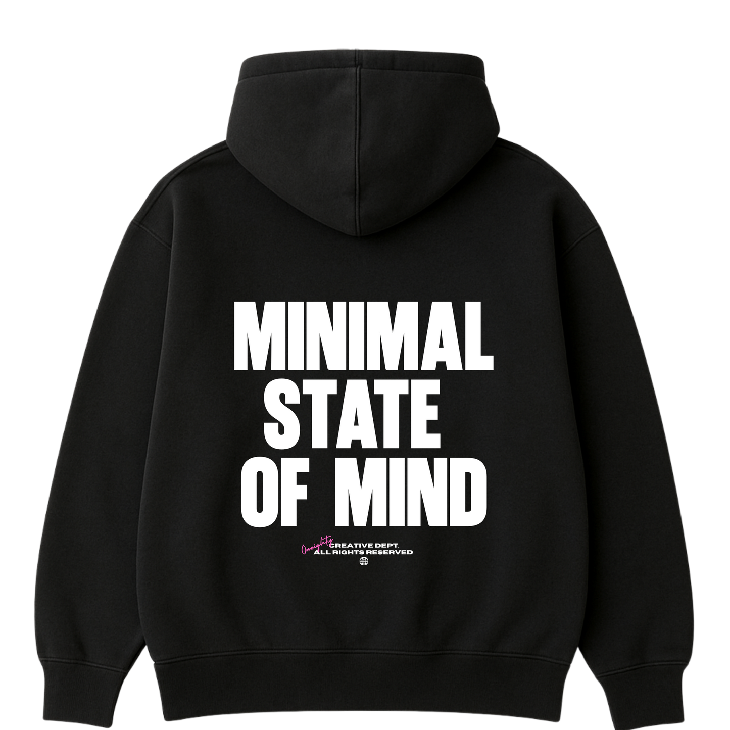 "MINIMAL STATE OF MIND" Black Hoodie