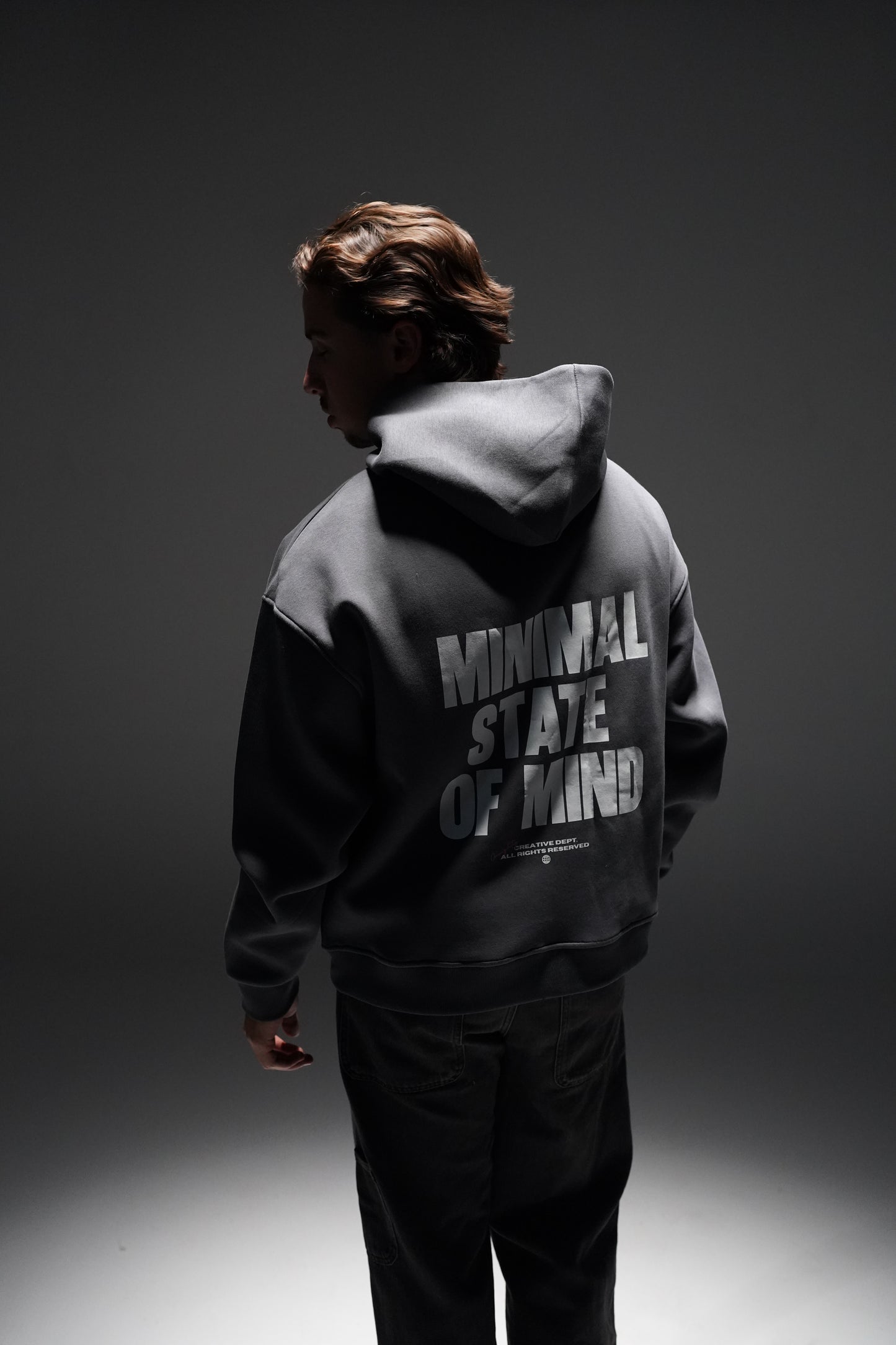 "MINIMAL STATE OF MIND" Grey Hoodie