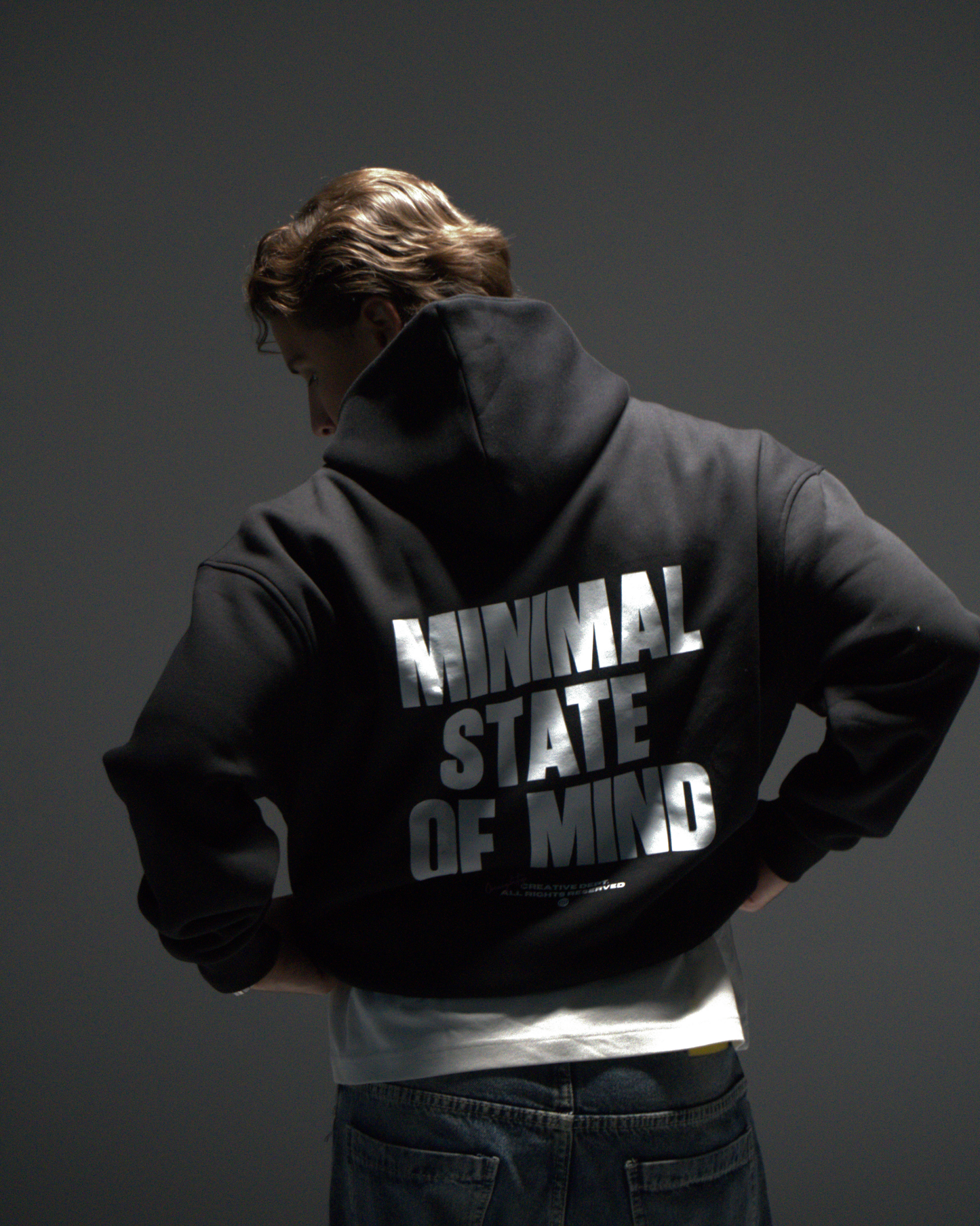 "MINIMAL STATE OF MIND" Black Hoodie