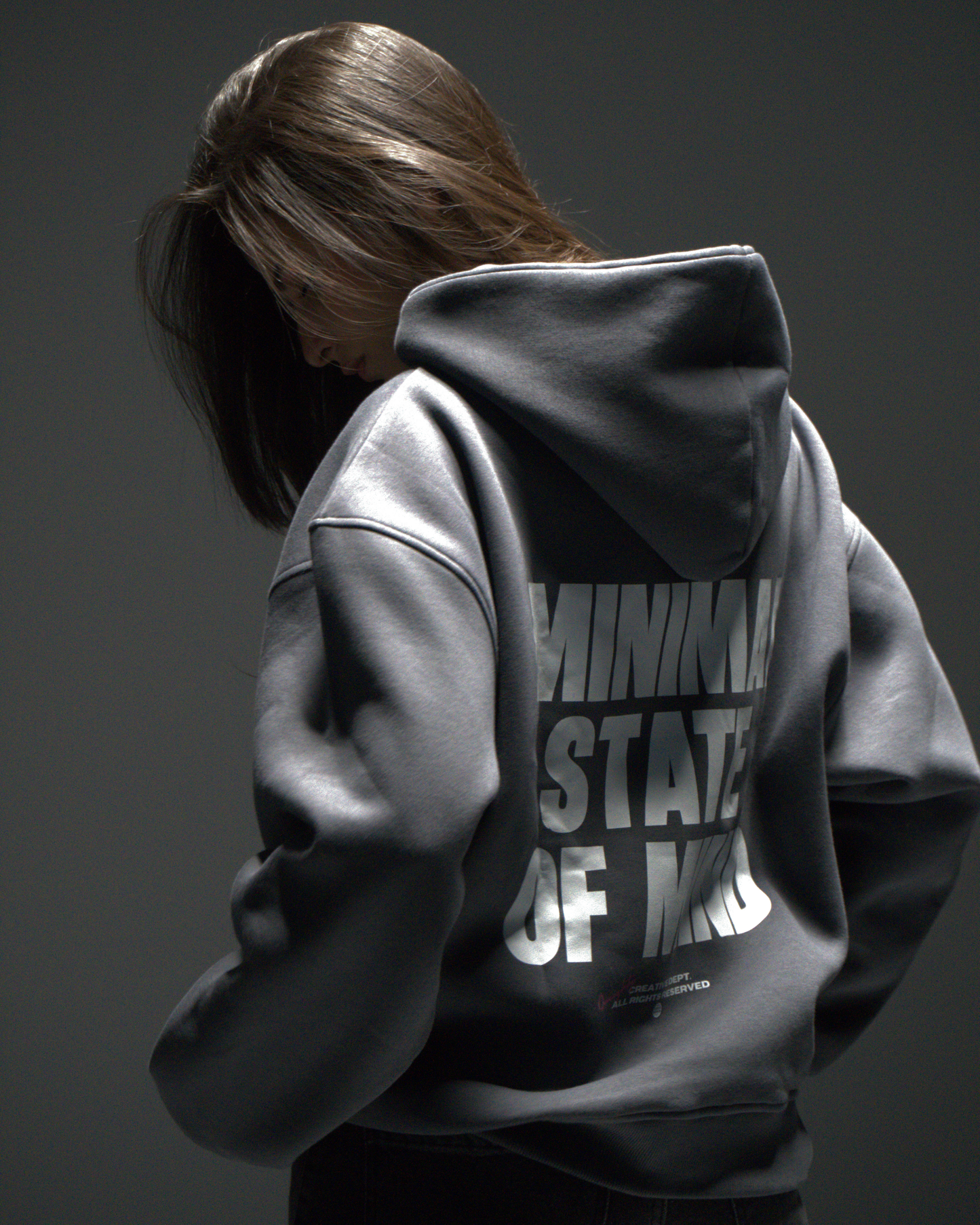 "MINIMAL STATE OF MIND" Grey Hoodie